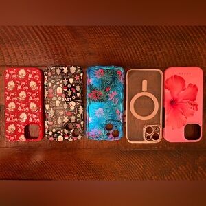 Festive iPhone 15 Phone Cases Red Santa, Pink Hibiscus and more